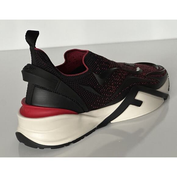 NIB 1050 Fendi Flow Men\'s Fabric Black/Red Sneakers 11 US (Fendi 10) 7E1504 IT main image 6